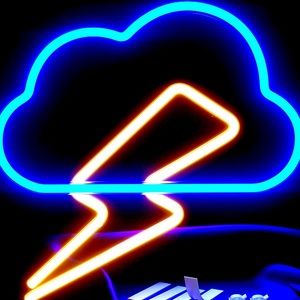 NWT Lightning Bolt Cloud Neon Sign